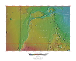 Topographical map of Lunae Palus quadrangle