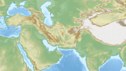 خريطة طبوغرافية للهضبة الإيرانية التي تربط الأناضول في الغرب وهندوكوش والهيمالايا في الشرق