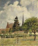 The Church at Eragny (1884) by Camille Pissarro