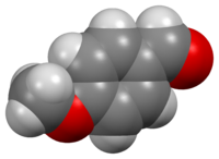 Space-filling model of the anisaldehyde molecule