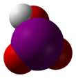 Space-filling model of iodic acid