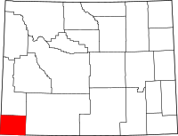 Map of Wyoming highlighting يونتا