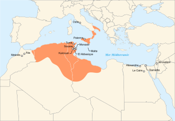 أقصى اتساع لسلطة الأغالبة[أ]