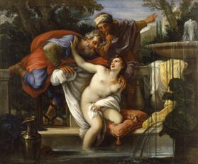 سوزانا والشيخان، رسم Giuseppe Bartolomeo Chiari (الباروك المتأخر). متحف والترز للفن.