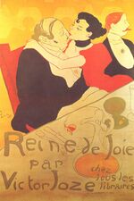 Reine de joie, (Queen of Joy), a book cover illustration by Henri de Toulouse-Lautrec (1892) about a Paris prostitute