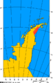 Larsen A and Larsen B ice shelves marked in red.