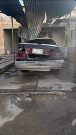 سيارة محترقة بفعل الغارات الأمريكية على القائم، العراق، فبراير 2024.jpg