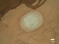 "Wernecke" rock on Mars – cleaned with Curiosity's "Dust Removal Tool" (DRT) (January 26, 2013).[4]