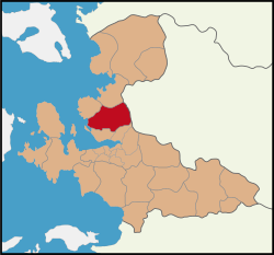 Location of Menemen within Izmir Province