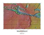 Topographical map of Coprates quadrangle