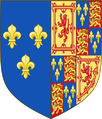 Mary's arms as Queen of Scots and France with the arms of England added, used in France before the Treaty of Edinburgh, 1560