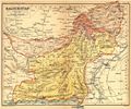 Beluchistan, shown as a part of the الامبراطورية الهندية البريطانية في خريطة من عام 1908.