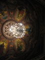 The painted ceiling and Murano chandelier of the Teatro Colon