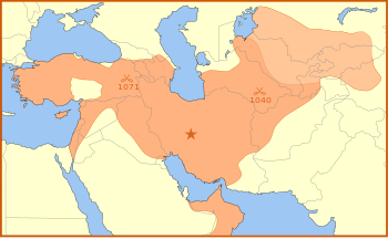 Great Seljuq Empire in its zenith in 1092, upon the death of Malik Shah I