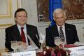 Jerzy Buzek and Jose Manuel Barroso during an EPP Summit in 2009