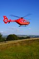 Devon Air Ambulance Trust EC 135 reg. G-DAAT, near Dunkery Beacon on Exmoor