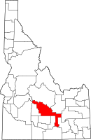 Map of Idaho highlighting بلايني