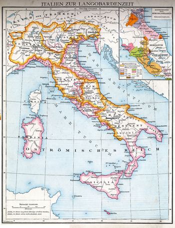 ممتلكات اللومبارد في ايطاليا: مملكة اللومبارد(نوستريا والنمسا وتوسكيا) ودوقيات اللومبارد من سبوليتو وبنيفتو