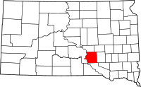 Map of South Dakota highlighting برول