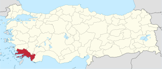 موقع محافظة موغلا في تركيا