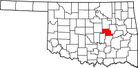 Map of Oklahoma highlighting أوكفوسكي