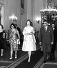 عبد الناصر مع ملكة الدنمارك وزوجته تحية في عام 1962.