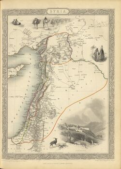 Map of Ottoman Syria in 1851, by Henry Warren