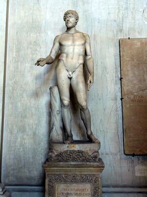 Statue of a male in the Vatican museum, SUPHAX NUMIDIAEREX.JPG