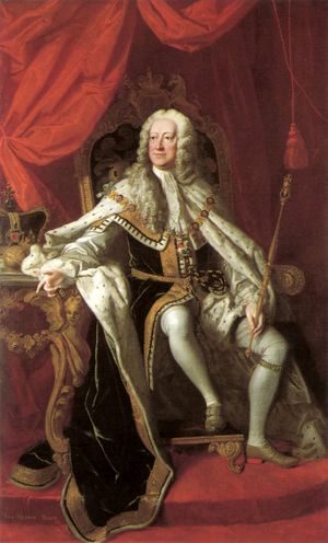 جورج الثاني يجلس على العرش