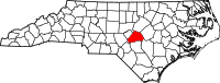 Map of North Carolina highlighting هارنيت