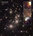 Abell 2744 galaxy cluster - extremely distant galaxies revealed by gravitational lensing (16 October 2014).[6]