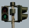 Pedestrian crossing light with loudspeaker for the blind
