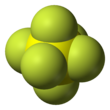 Spacefill model of sulfur hexafluoride