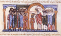 Coronation of Basil II as co-emperor by Patriarch Polyeuctus (Fol. 139v)