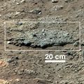 "Goulburn" rock outcrop on Mars – close-up viewed by Curiosity (August 17, 2012).