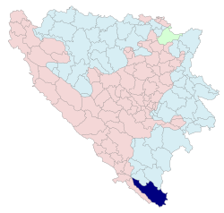 Location of Trebinje within Republika Srpska