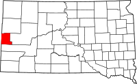 Map of South Dakota highlighting لورينس