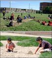 A natural playground sandbox using creative landforms provides a place for Passive / Creative Play