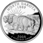 North Dakota quarter dollar coin