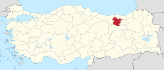 موقع محافظة گوموش‌خانه في تركيا