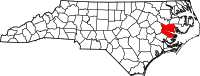 Map of North Carolina highlighting بوفورت