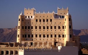 The Sultan Al Kathiri Palace, the most prominent landmark of Seiyun.