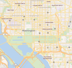 البيت الأبيض is located in وسط واشنطن العاصمة