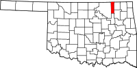 Map of Oklahoma highlighting واشنطن
