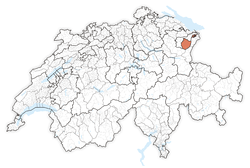 خريطة سويسرا، موقع أپنتسل إنررودن highlighted