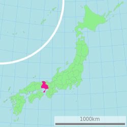 خريطة اليابان، مبين فيها Hyōgo