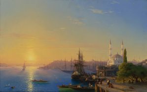 View of Constantinople, with the newly-constructed Ortaköy Mosque (1856)