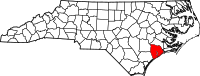 Map of North Carolina highlighting أونسلو
