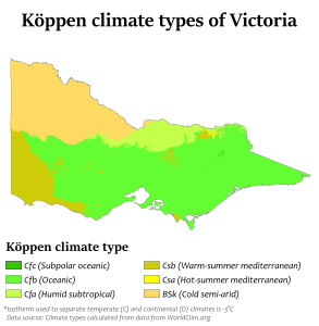 Köppen map of Victoria