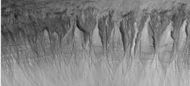 Gullies, as seen by HiRISE under HiWish program.